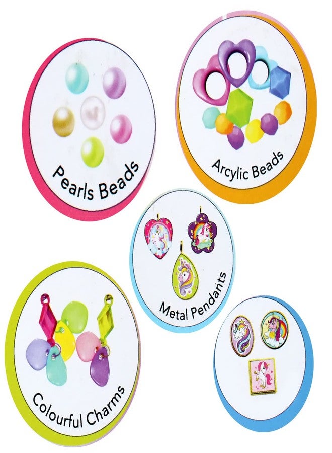 GLAN Jewellery Making Kit with Fun and Colorful Beads for Girls, Craft Jewelry Making Necklace, Ring, Bracelet, and Earrings - Image 3